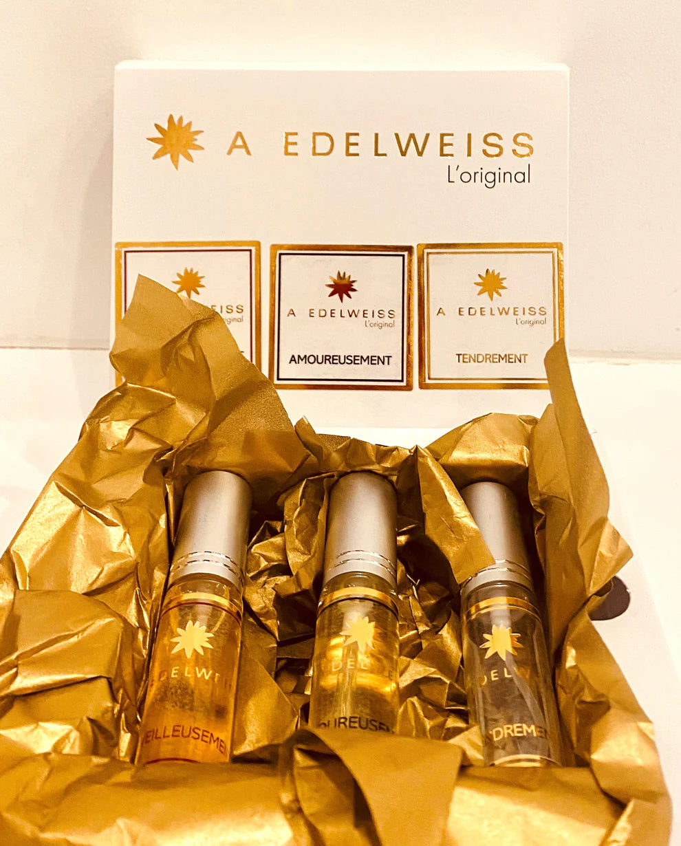 Coffret les 3 huiles de soin : trio amoureusement, merveilleusement et tendrement bio - A Edelweiss
